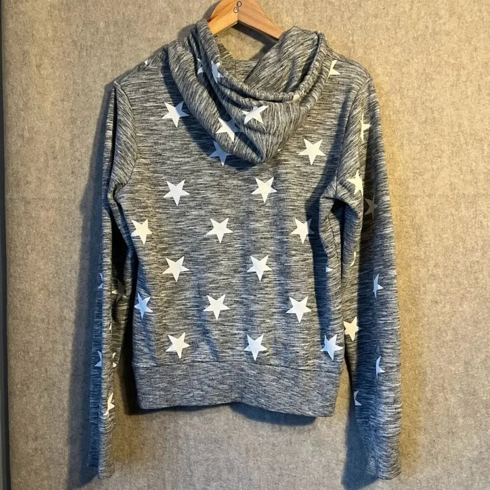 Heathered Grey Reflex White Star Hoodie Size Large - Picture 5 of 6